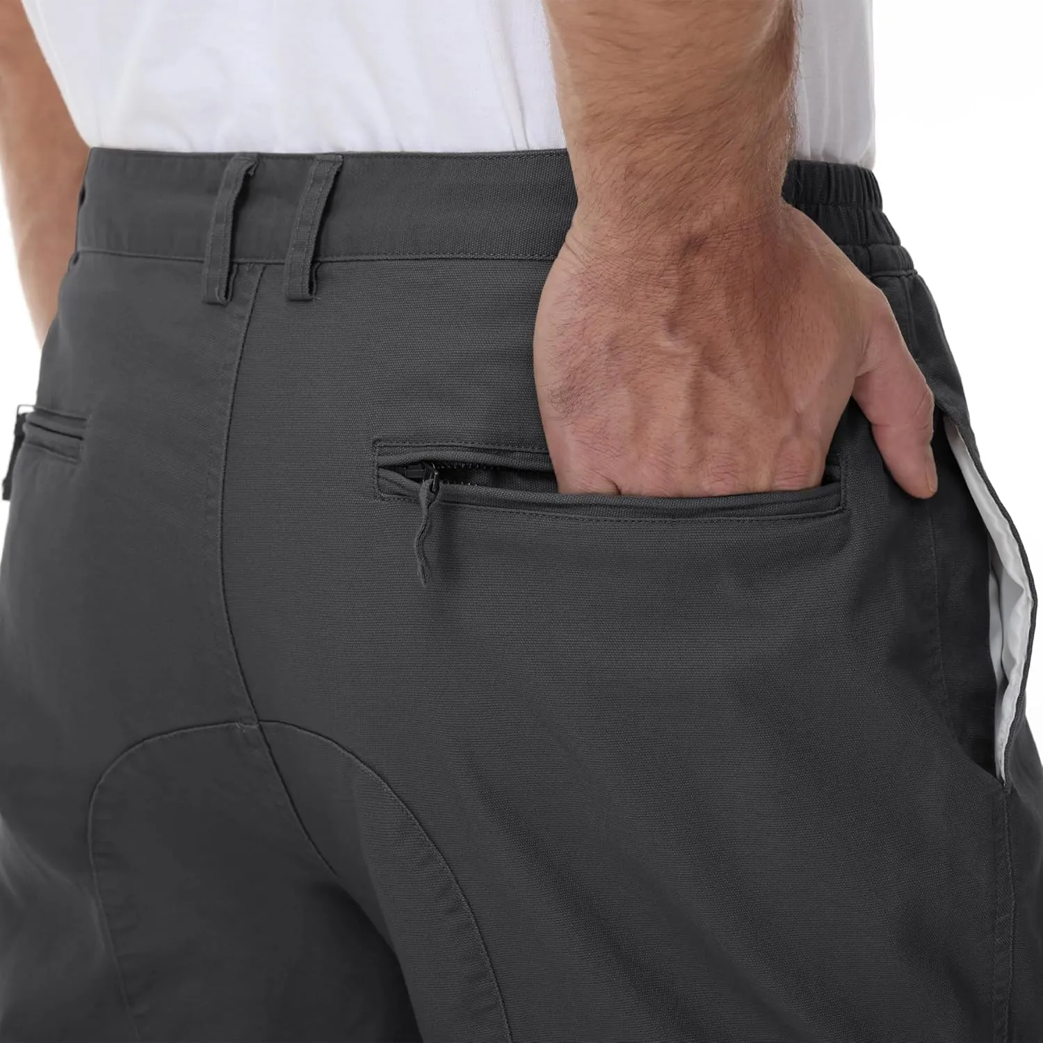 CRYSULLY Men's Tactical Pants Military Work Pants for Men Ripstop 9 Pockets Construction Trousers (No Belt)