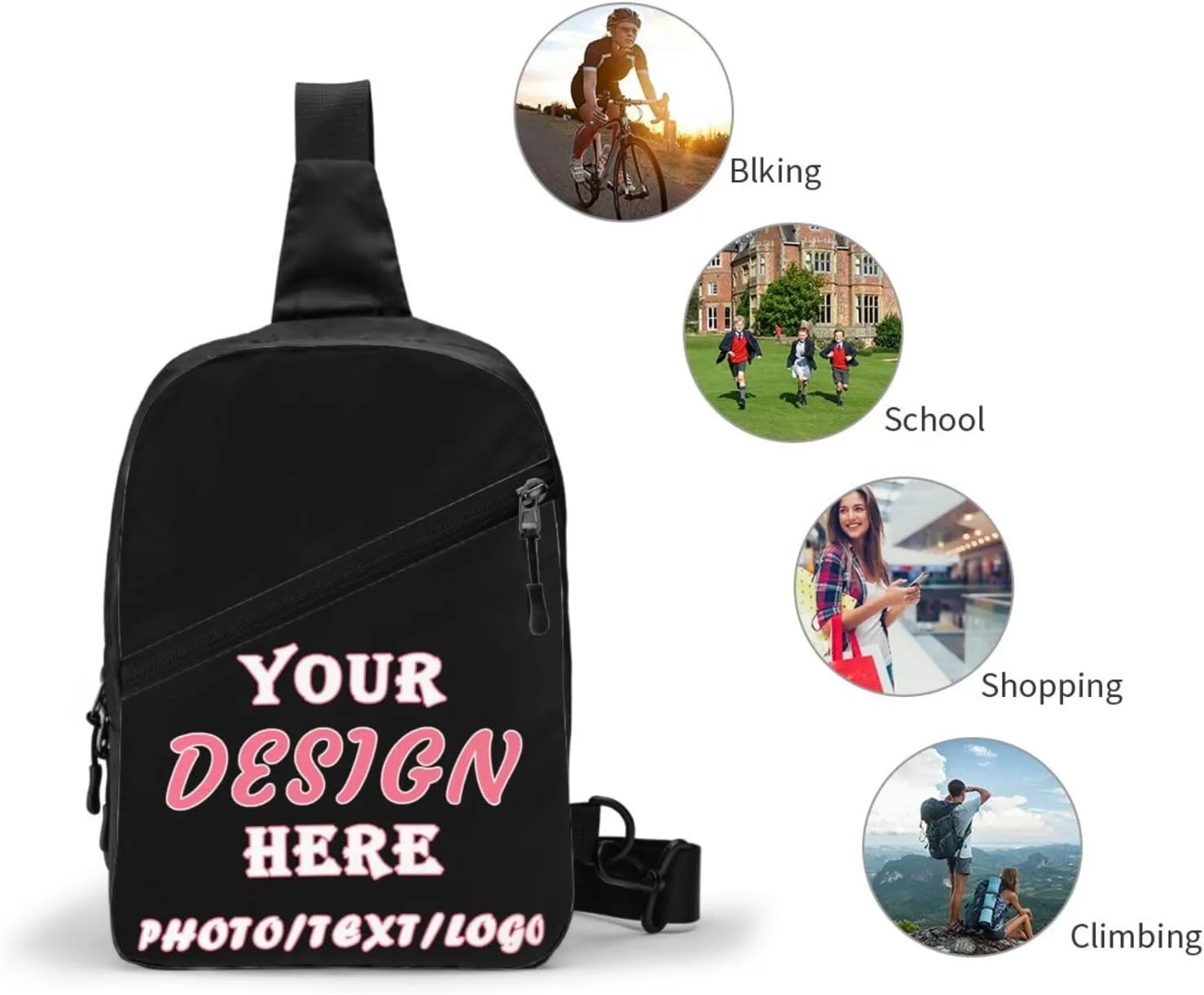 Custom Sling Bag,Personalized Sling Bag With Image Text,Crossbody Bags Sling Bags Fanny Pack For Men Women
