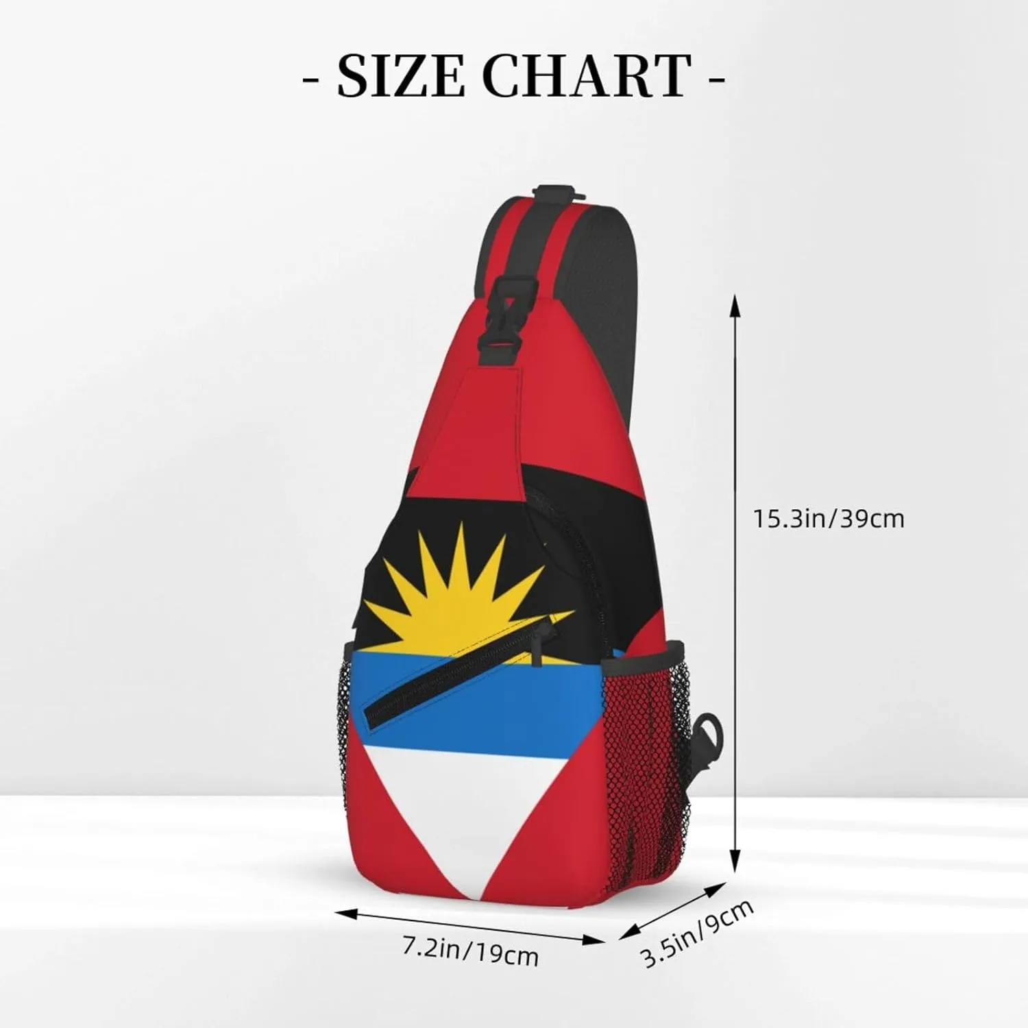 Cute Antigua And Barbuda Flag Sling Backpack, Multipurpose Crossbody Shoulder Bag Travel Hiking Daypack for Men Women