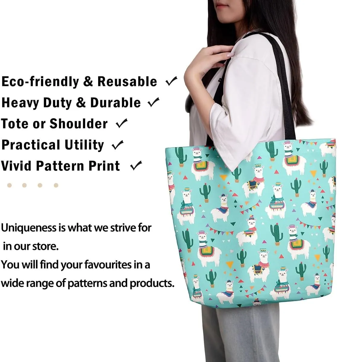 Cute Axolotl Canvas Tote Bag Rainbow Axolotls Shoulder Bag,Ocean Nautical Sea Animal Reusable Grocery Shoulder Bag