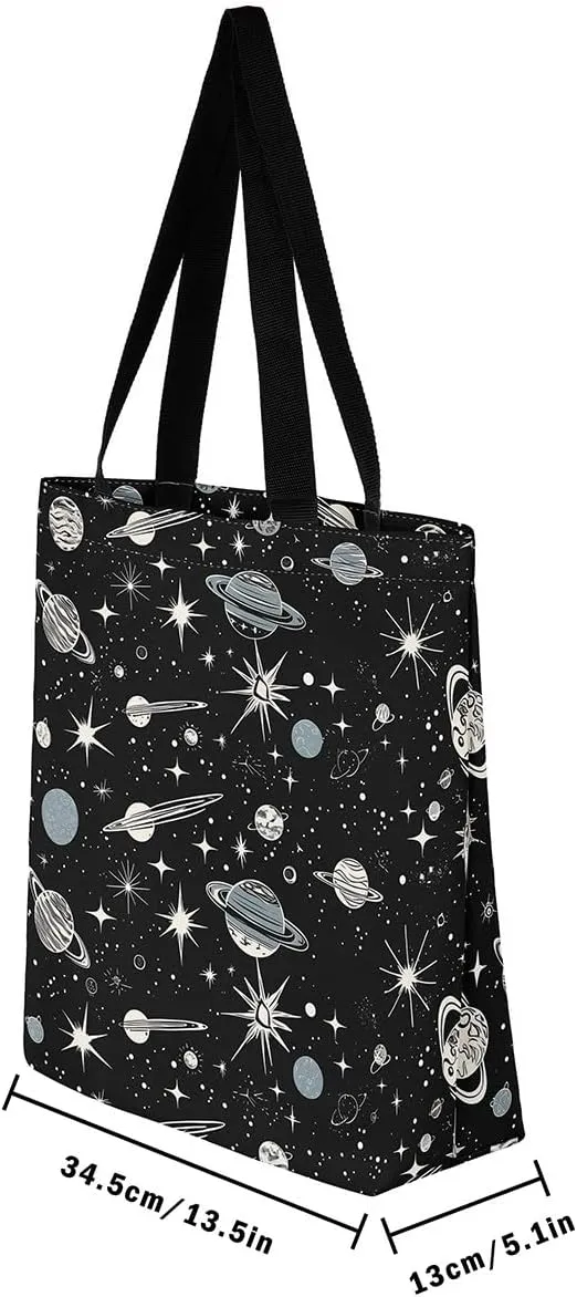 Cute Axolotl Canvas Tote Bag Rainbow Axolotls Shoulder Bag,Ocean Nautical Sea Animal Reusable Grocery Shoulder Bag