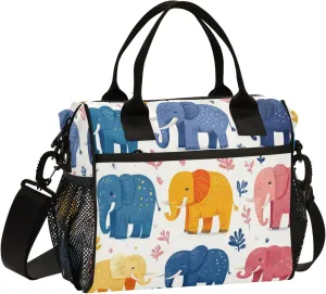 Cute Cartoon Mammoth Lunch Bag Cooler Lunch Box Portable Meal Prep Food Container for Office School Travel Picnic