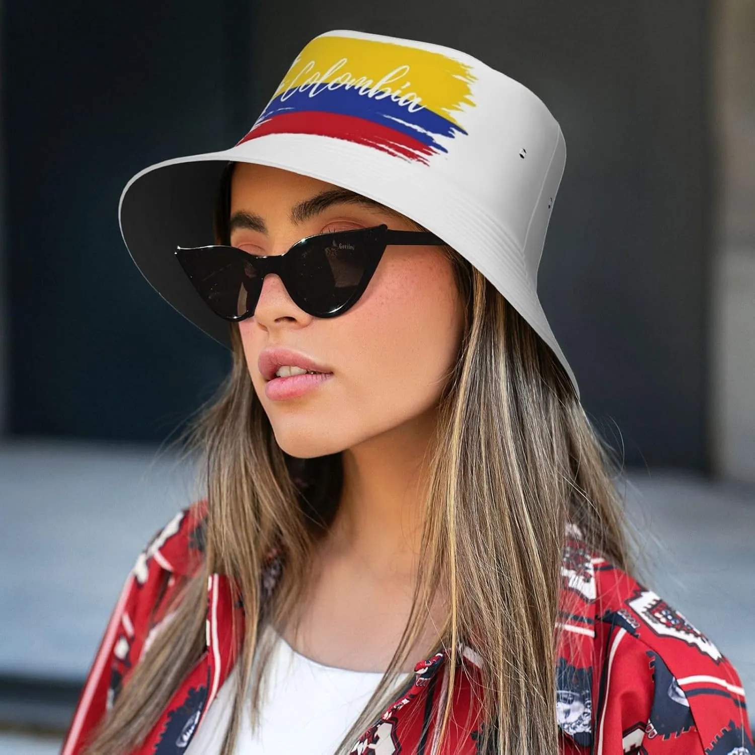 Cute Colombia Flag Bucket Hats for Women Men Packable Colombian Bucket Fisherman Hat Outdoor Summer Beach Sun Hats