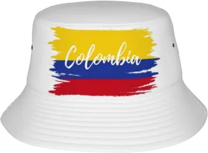 Cute Colombia Flag Bucket Hats for Women Men Packable Colombian Bucket Fisherman Hat Outdoor Summer Beach Sun Hats