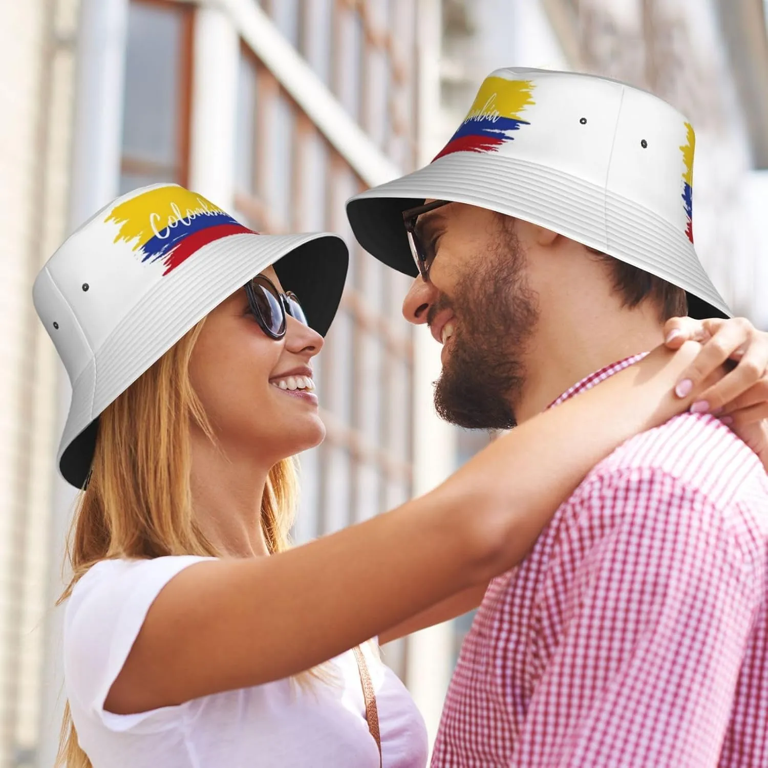 Cute Colombia Flag Bucket Hats for Women Men Packable Colombian Bucket Fisherman Hat Outdoor Summer Beach Sun Hats
