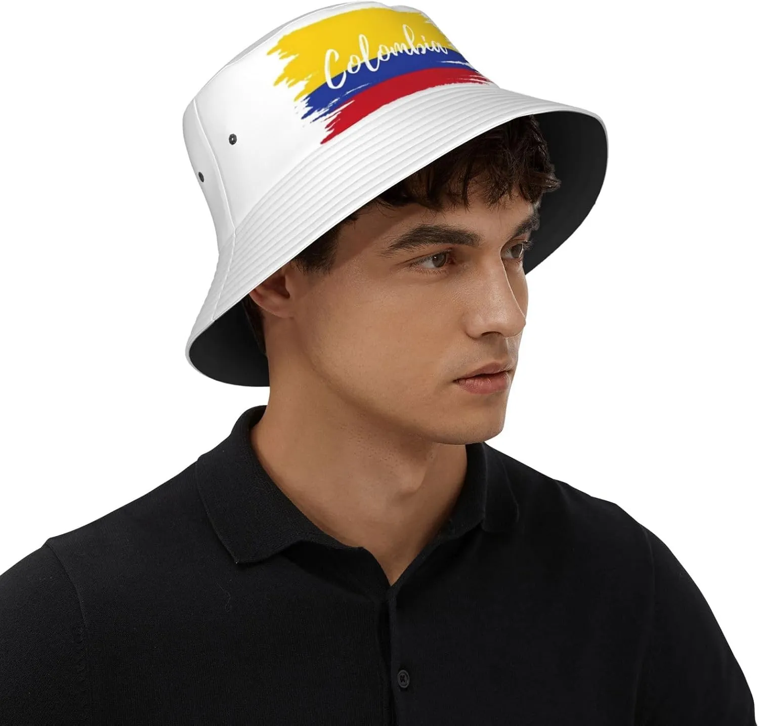 Cute Colombia Flag Bucket Hats for Women Men Packable Colombian Bucket Fisherman Hat Outdoor Summer Beach Sun Hats