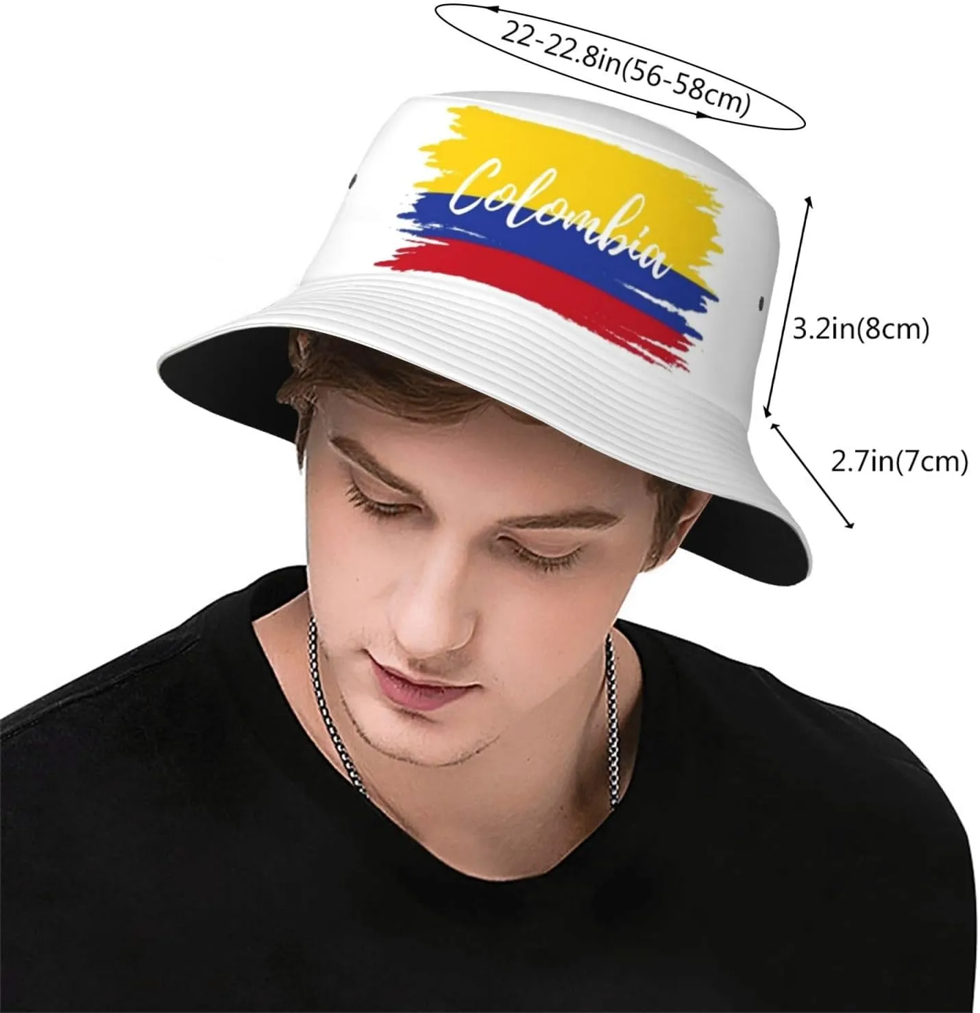 Cute Colombia Flag Bucket Hats for Women Men Packable Colombian Bucket Fisherman Hat Outdoor Summer Beach Sun Hats