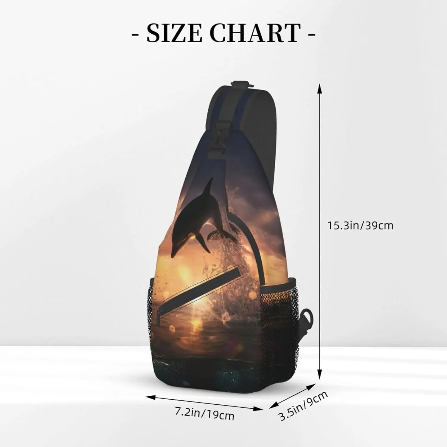 Cute Dolphin Crossbody Bag Dolphin Shoulder Bag Backpack Beach Sling Bag Chest Casual Daypack for Beach Outdoor