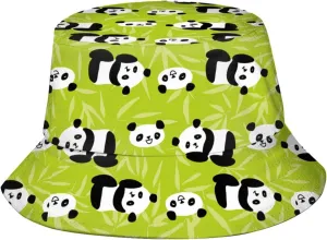 Cute Panda Bucket Sun Hat Funny Animal Summer Packable Fisherman Hat Unisex for Adult Women Men Teen Girls