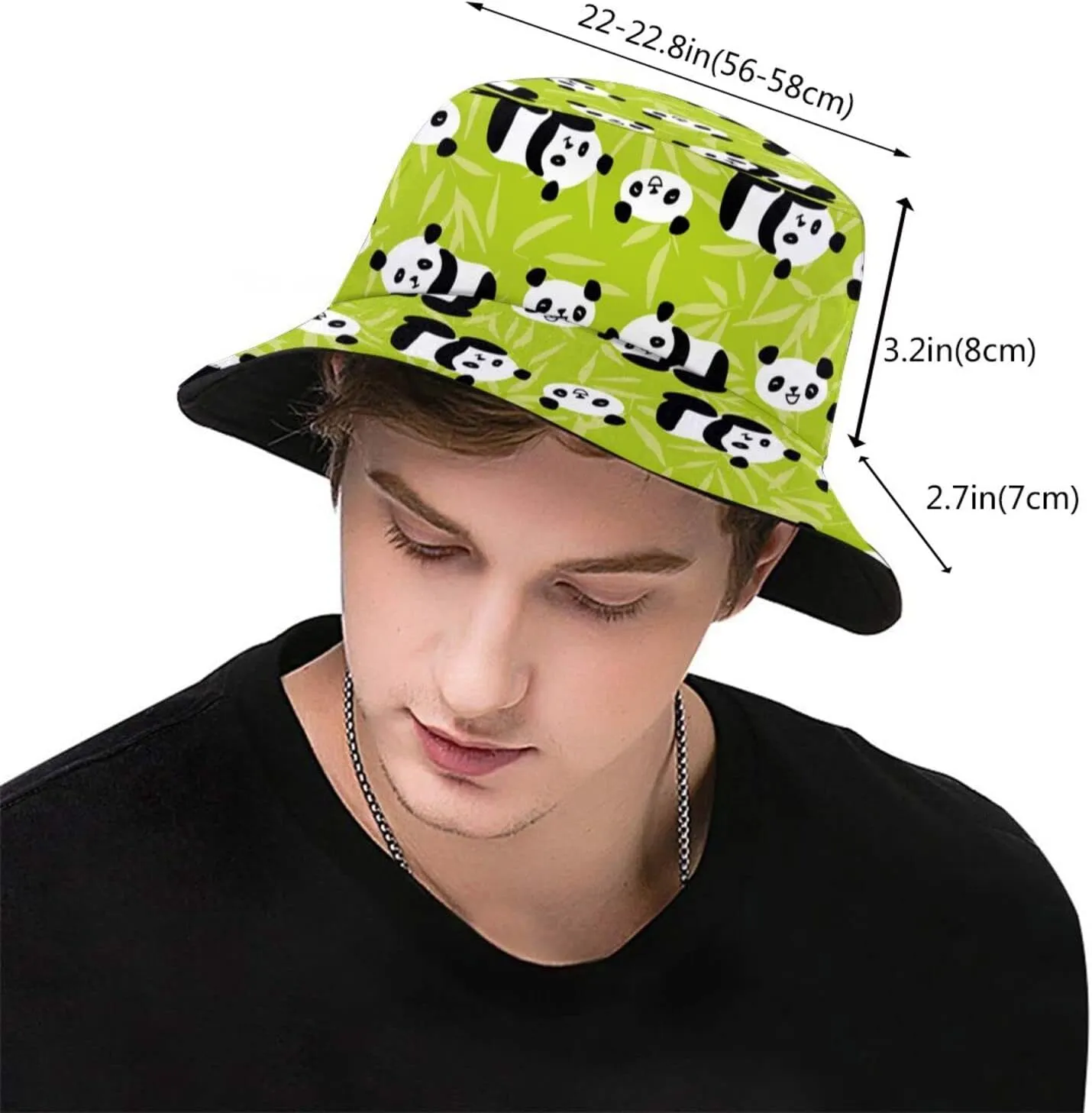 Cute Panda Bucket Sun Hat Funny Animal Summer Packable Fisherman Hat Unisex for Adult Women Men Teen Girls
