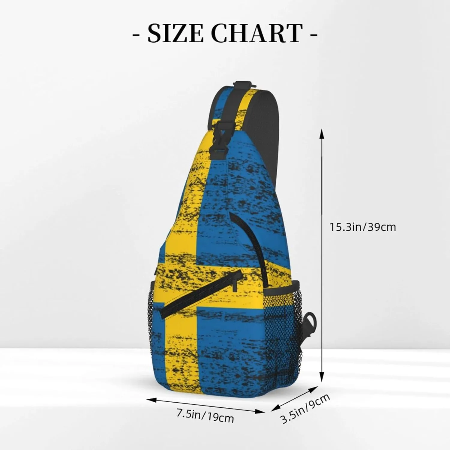 Cute Sweden Flag Crossbody Sling Backpack Sling Bag Travel Hiking Swedish Chest Bag Daypack for Women Men
