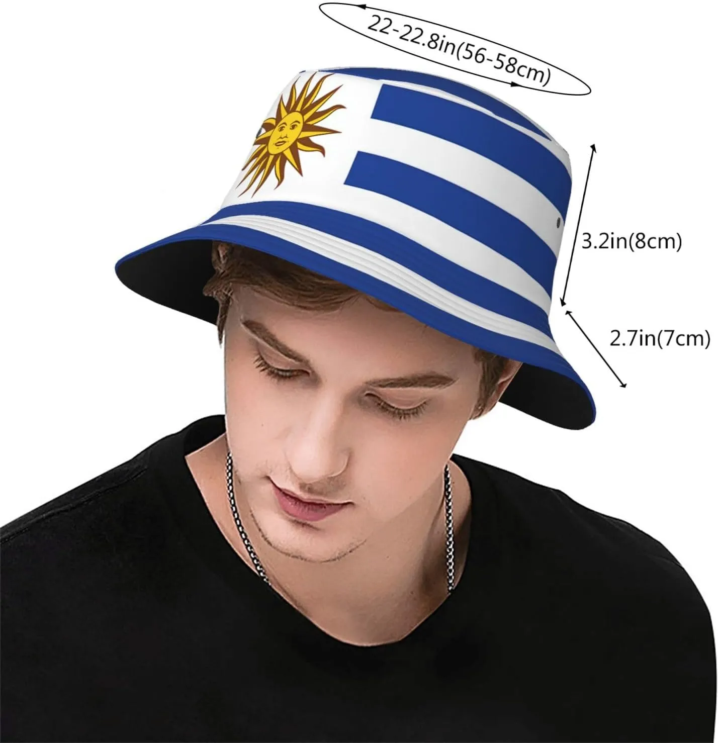 Cute Uruguay Flag Bucket Hat Sun Hats Cap Packable Outdoor Fisherman Hat for Women Men