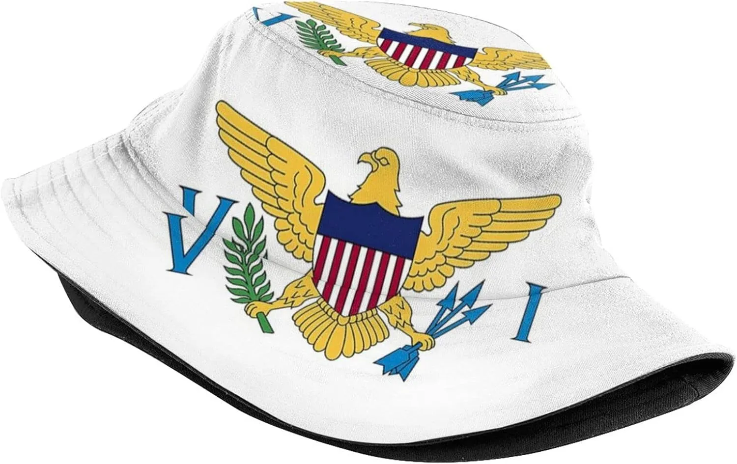 Cute Virgin Islands Flag Bucket Hat for Women Men Packable Virgin Islands Fisherman Hat Summer Sun Beach Fishing Cap