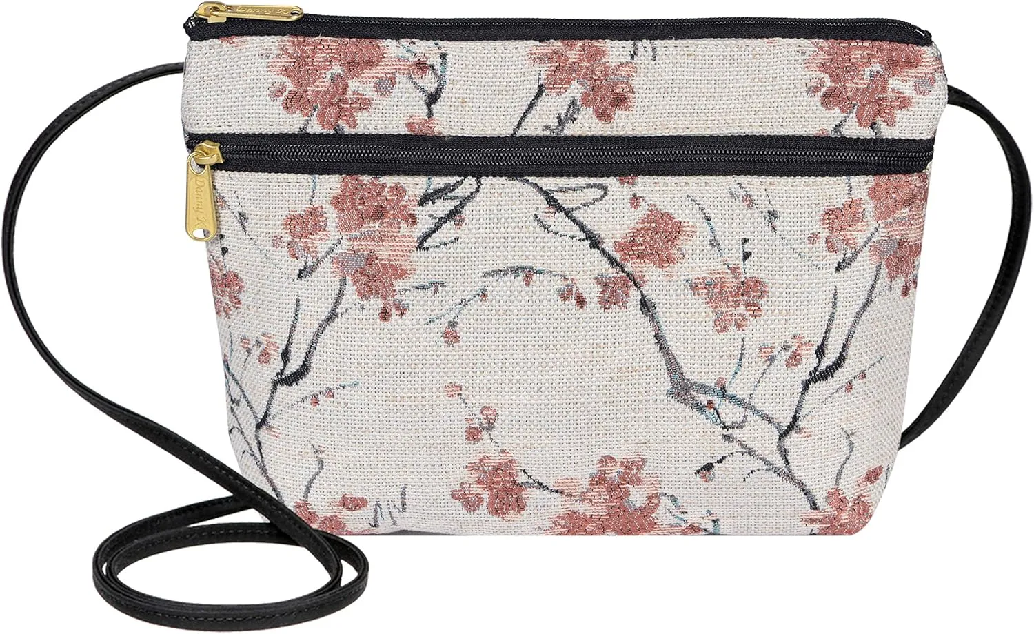 Danny K. Women's Tapestry Zipper Purse Crossbody Handbag, Adjustable Cord, Handmade in USA