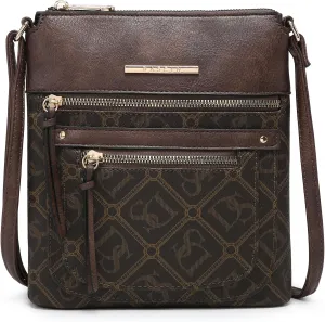 Dasein Crossbody Purse for Women Vegan Leather Shoulder Handbags Messenger Bags with Multi Zipper Pockets
