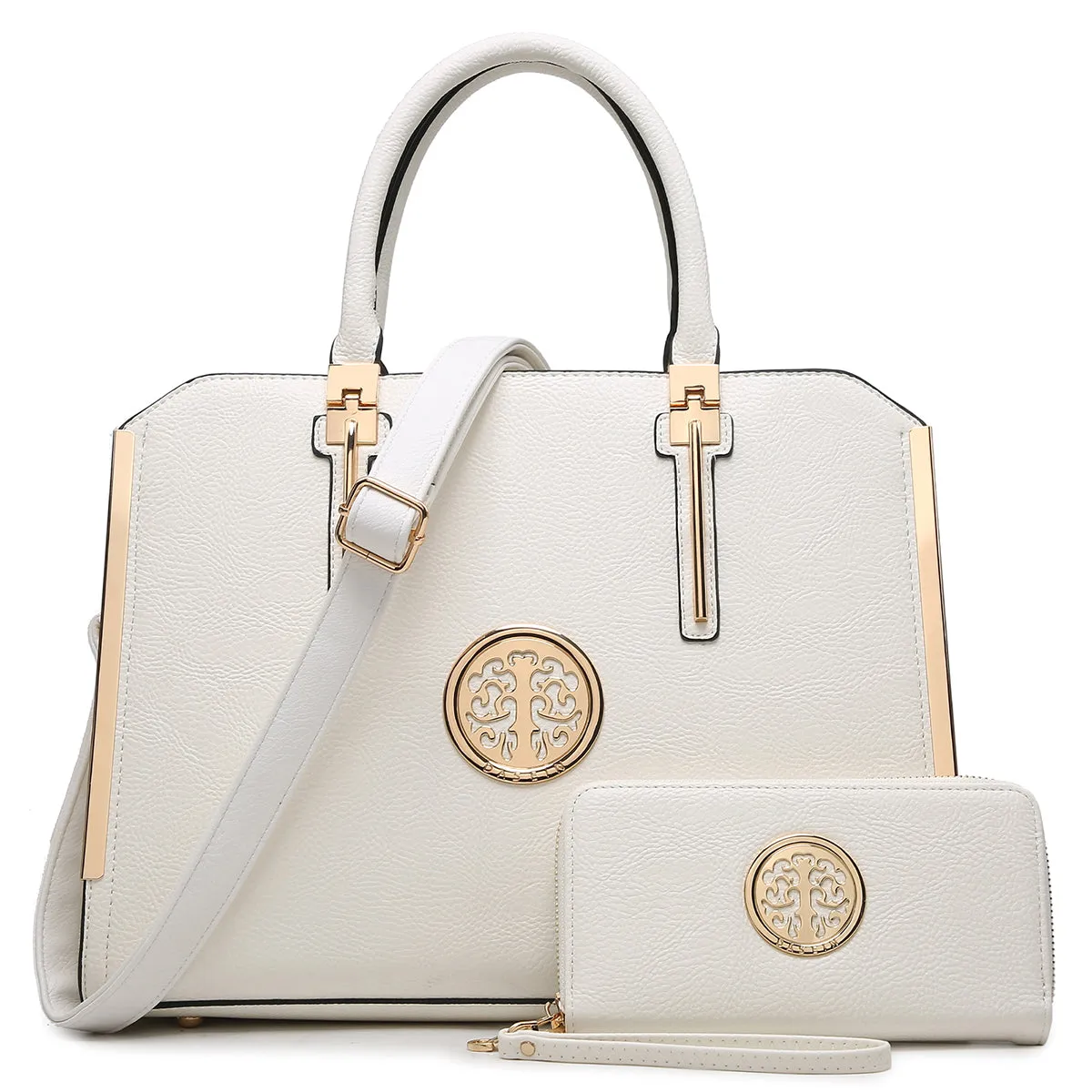 Dasein Faux Leather Briefcase with Matching Wallet