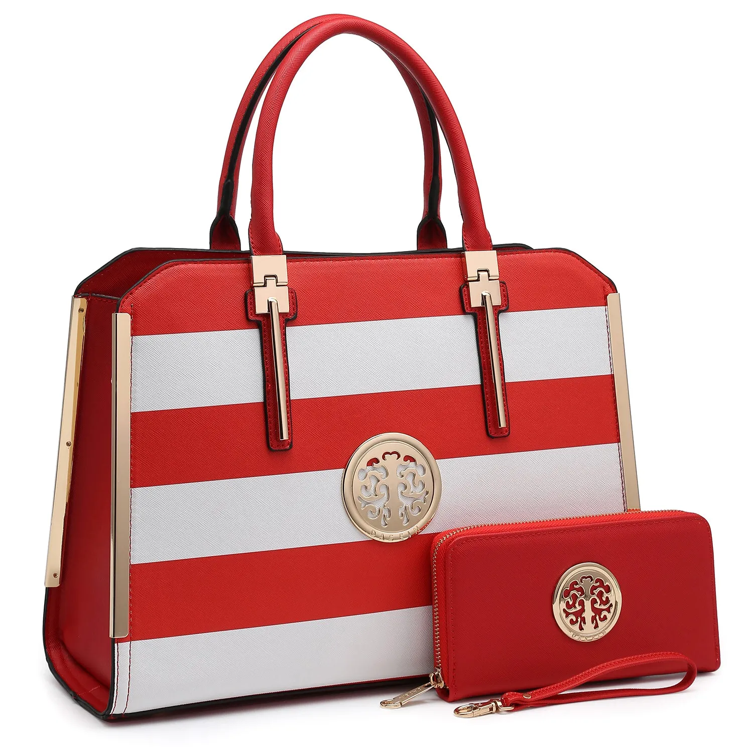 Dasein Faux Leather Briefcase with Matching Wallet