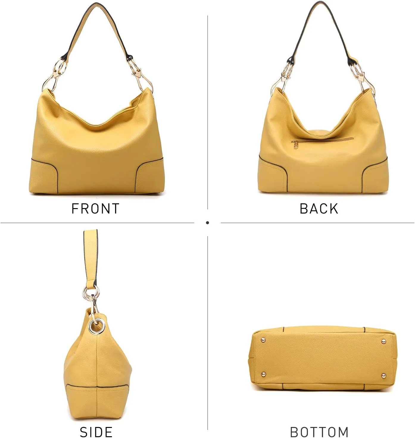 Dasein Hobo Purses for Women Soft PU Leather Handbags Slouchy Hobo Bags Shoulder Bag Top Handle Tote