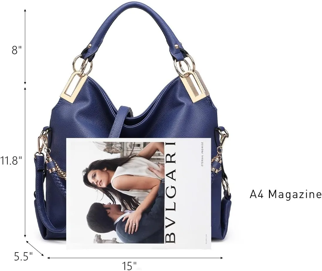 Dasein Purses for Women Vegan Leather Handbags Rhinestones Hobo Bags Tote Purse Shoulder Bag Ladies Handbag