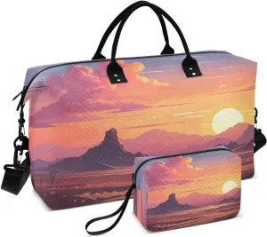 Dead Tree Sunset Wilderness Sports Gym Bag for Women Men Travel Duffel Bag Weekend Overnight Carry on Bag with Toiletry Bag Air Travel Bag for Plane Hospital Swimming Yoga Workout