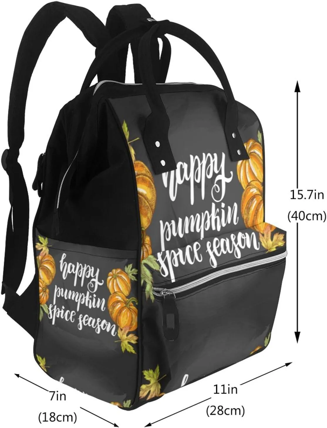 Diaper Bag Backpack For Women, Autumn Harvest Pumpkins Waterproof Multifunction Travel Pack Maternity Baby Changing Bags, Nappy Baby Bags With Multi-Function For Baby