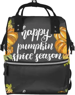 Diaper Bag Backpack For Women, Autumn Harvest Pumpkins Waterproof Multifunction Travel Pack Maternity Baby Changing Bags, Nappy Baby Bags With Multi-Function For Baby