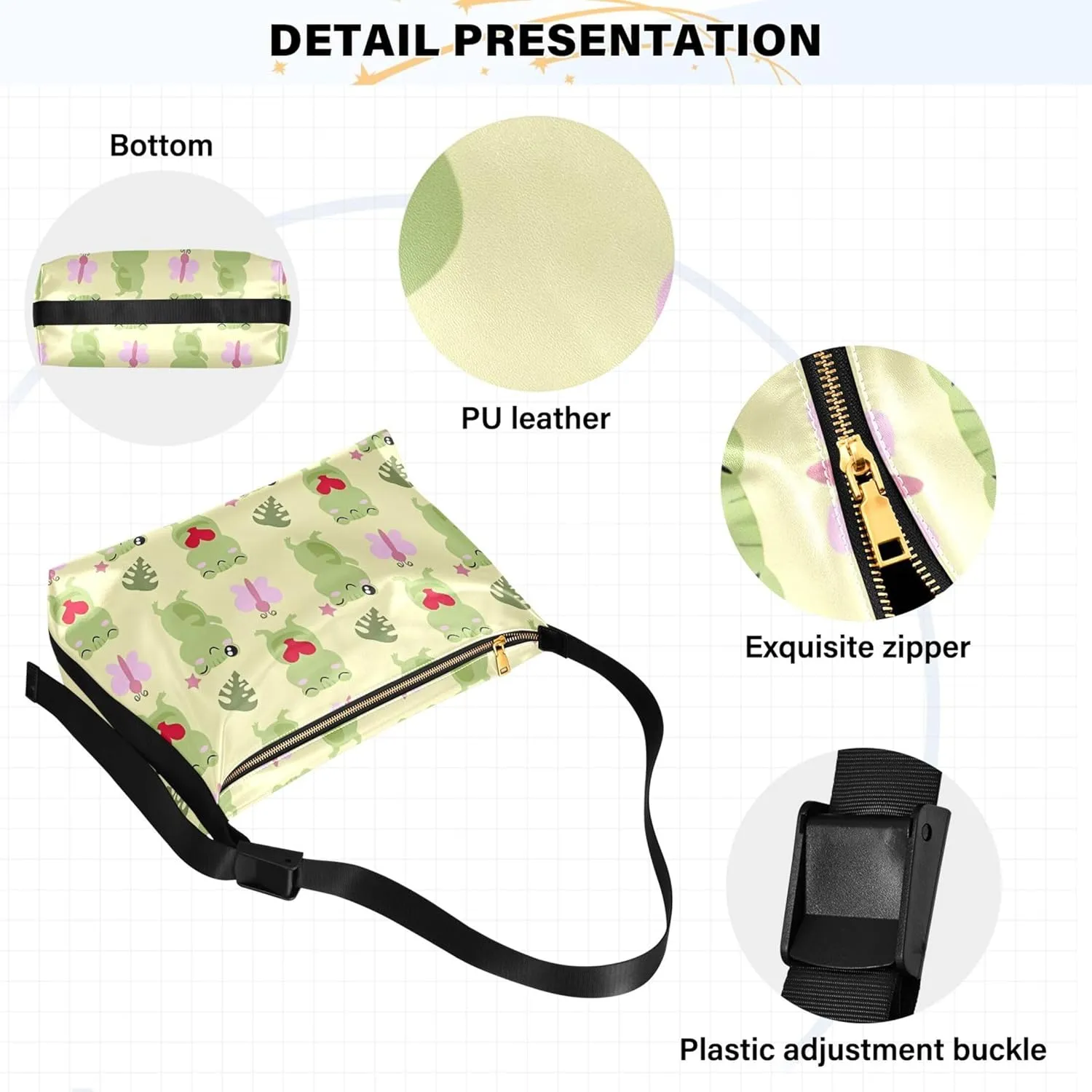 Dino Trex Roar Gray Hobo Women Handbag Leather Large Crossbody Purses Cartoon Animal Print Designer Shoulder Purse