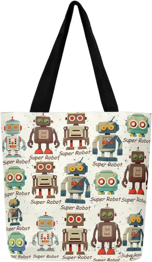 Dinosaur Canvas Tote Bag for Women,Kawaii Dino Large Shoulder Bag Cartoon Dinosaurios Cotton Bags