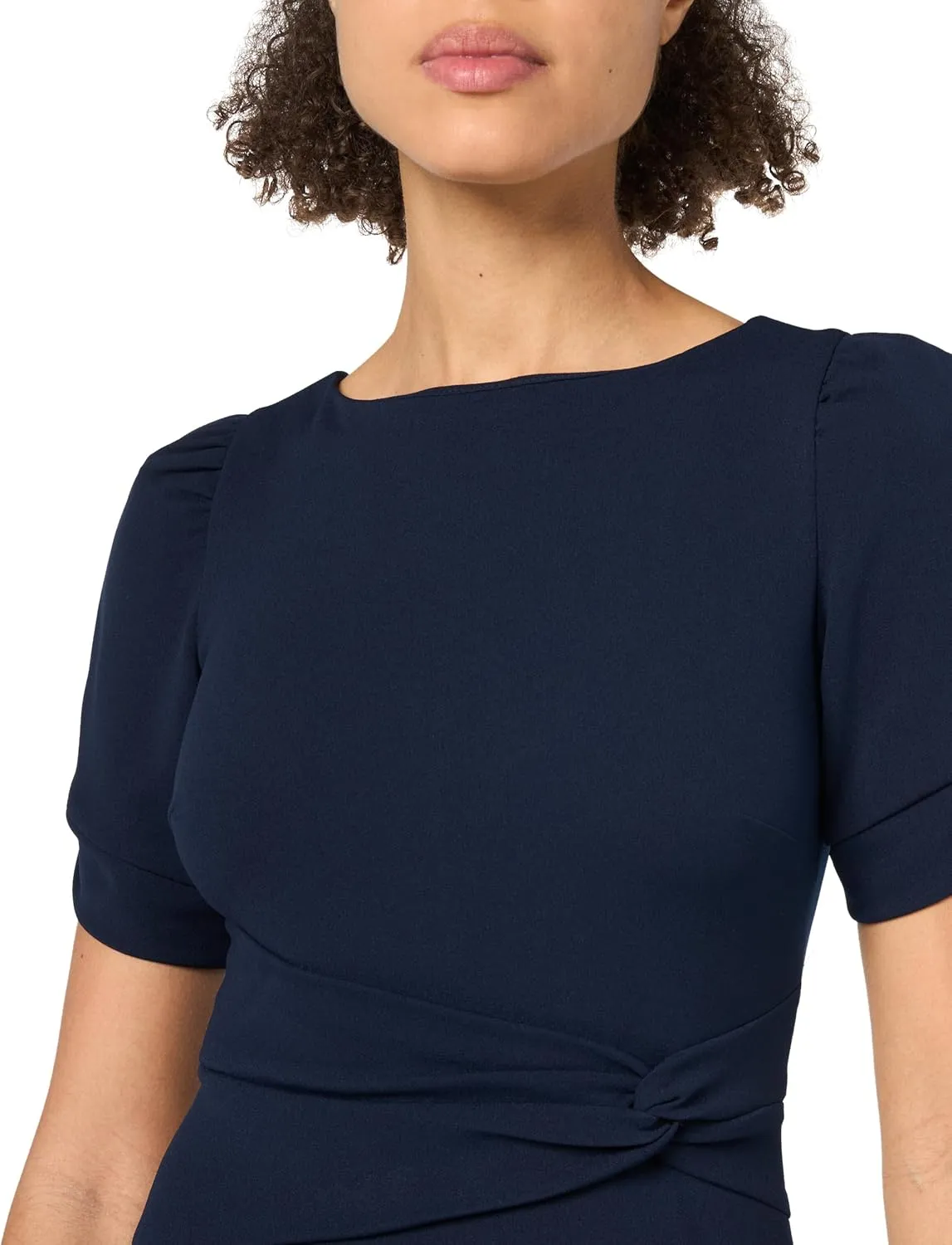 DKNY womens Short Sleeve Knotted Belt Front Dress