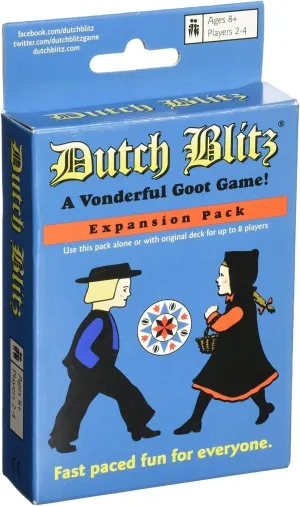 Dutch Blitz: Expansion Pack, Use Expansion Pack Alone or with Original Deck to Play with 2-4 Players, 4 New Card Colors, Fast Paced Fun for Everyone, for Ages 8 and Up