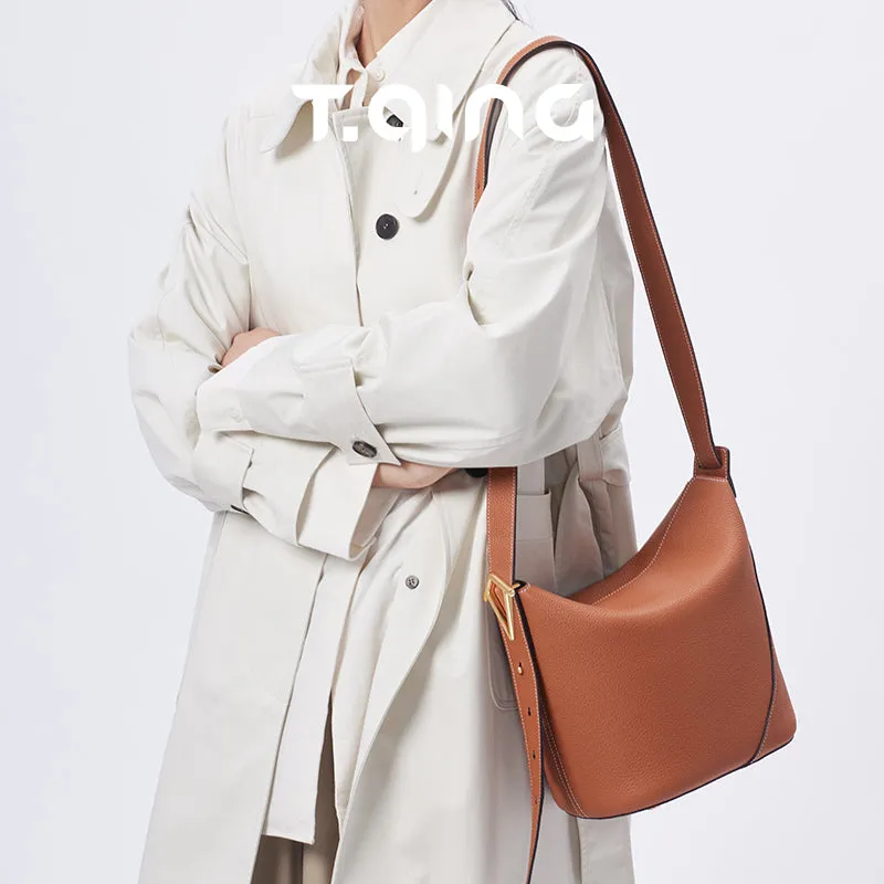 Ease Leather Shoulder Bucket Bag Tender Green