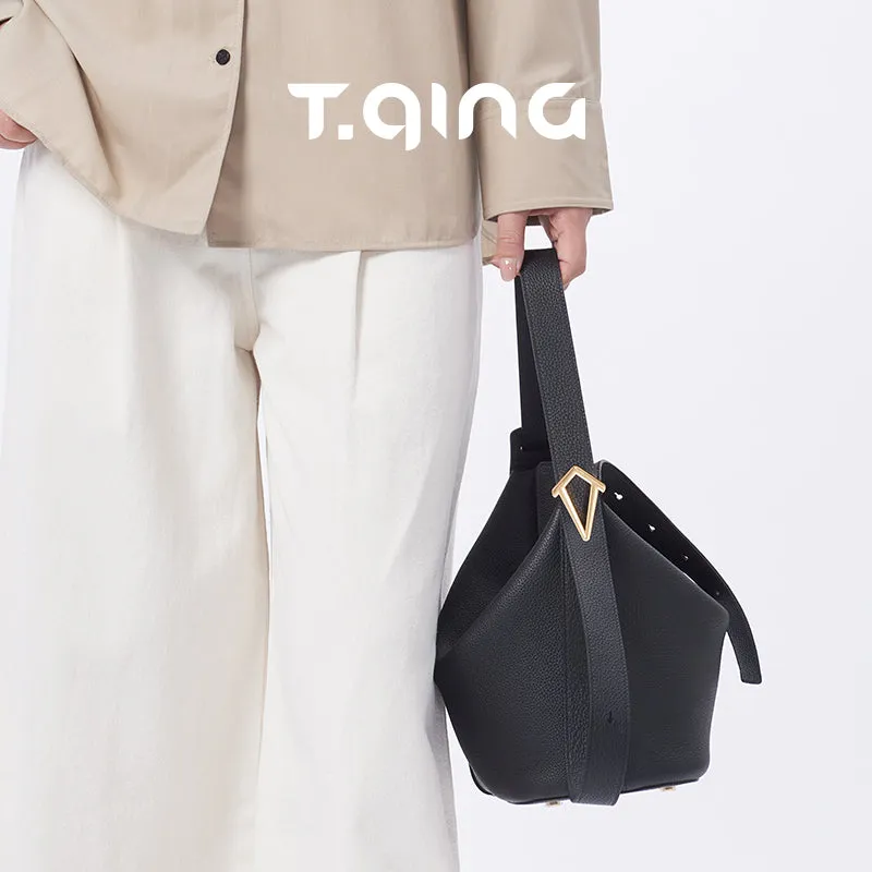 Ease Leather Shoulder Bucket Bag Tender Green