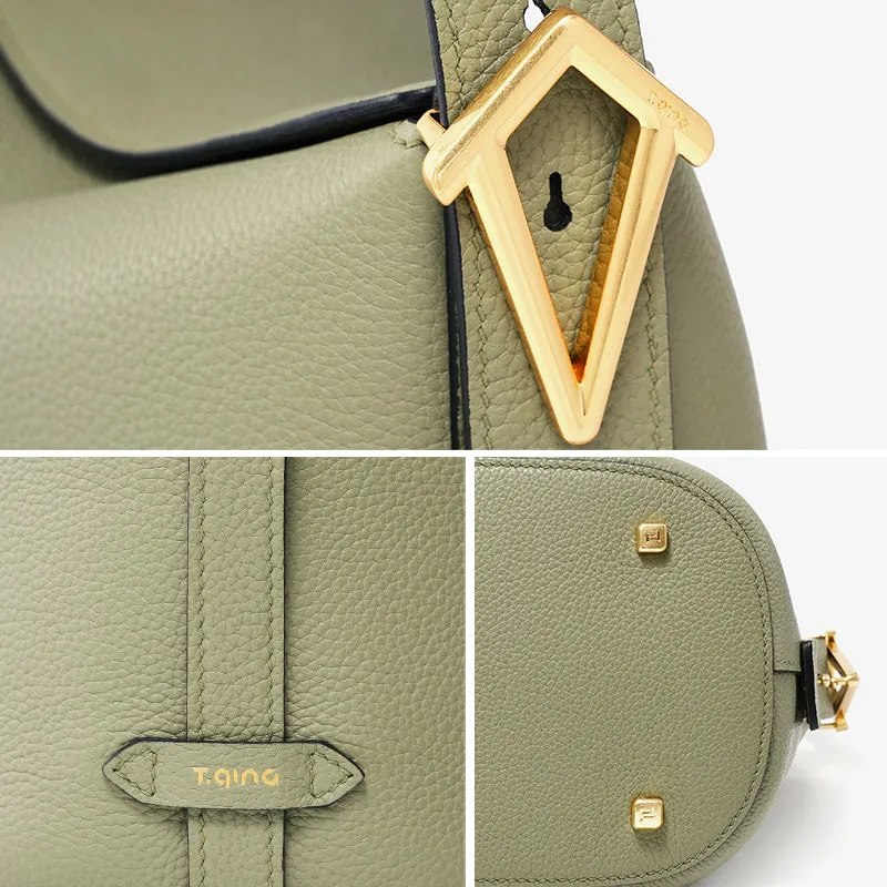 Ease Leather Shoulder Bucket Bag Tender Green