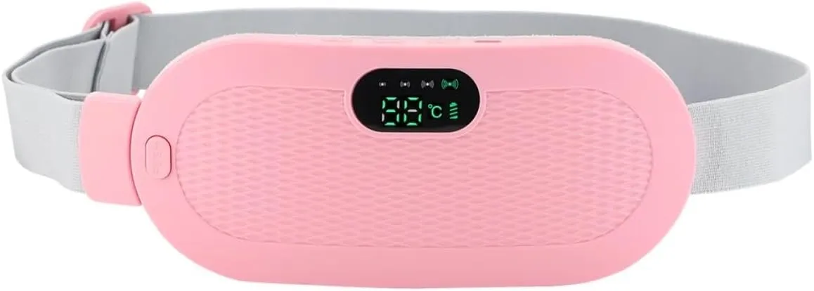 Electric Period Abdominal Cramp Massager Heating Vibrating Belt Menstrual Belly Colic Waist Stomach Warm Palace Belt