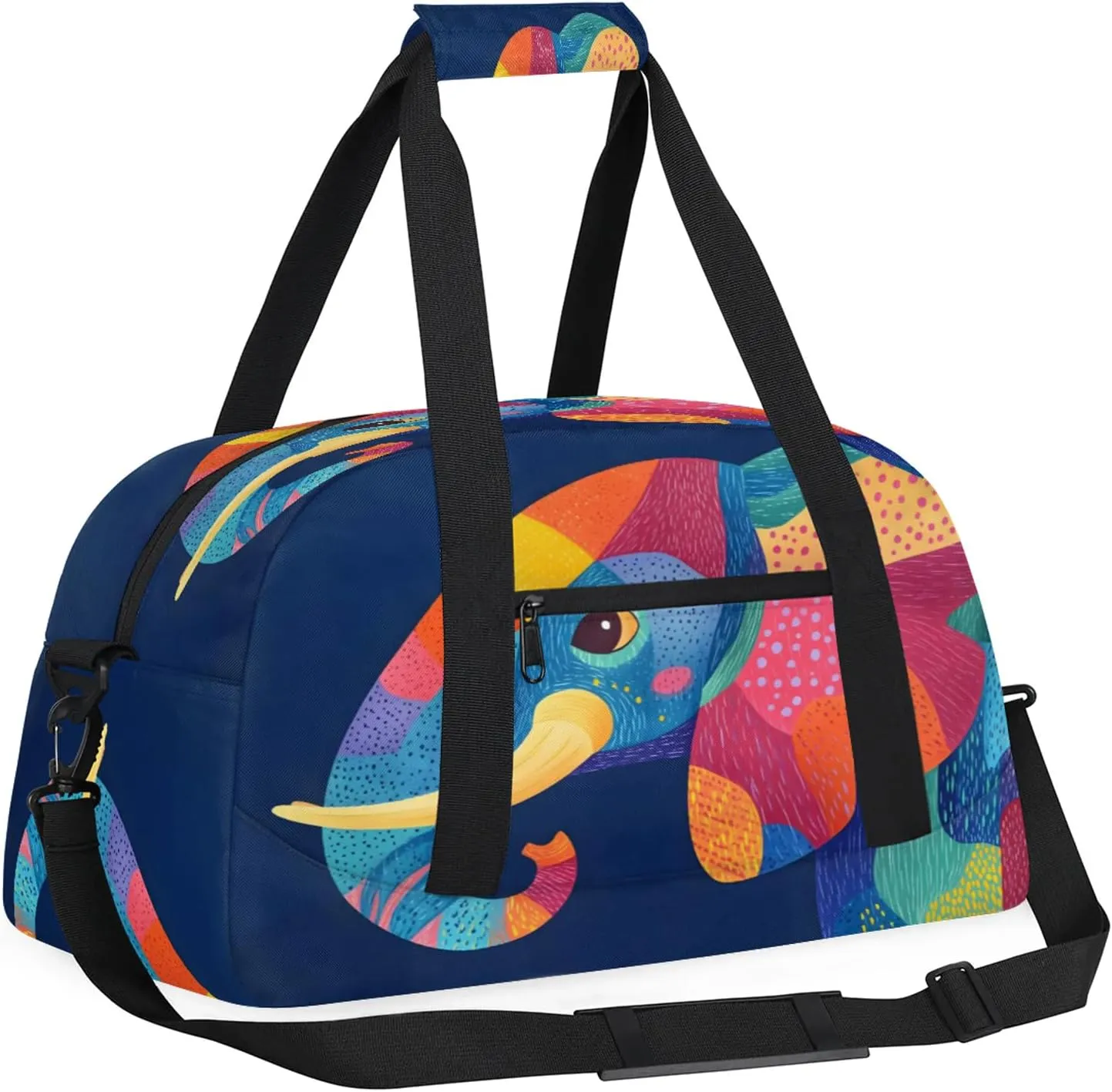 Elephant Sports Duffle Gym Bags for Men or Women, Wild Animal Lightweight Carry On Overnight Weekender Bag for Travel Workout