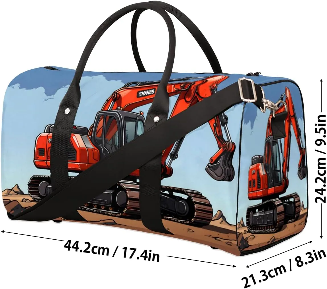 Engineering Car Travel Duffle Bag, Sports Gym Bags for Women Men, Carry On Weekender Overnight Workout Airplane Trips Bag