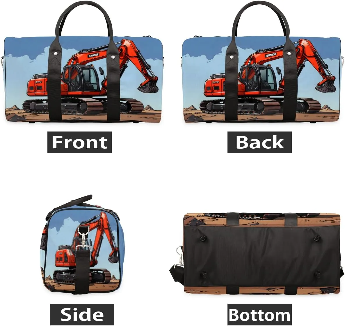 Engineering Car Travel Duffle Bag, Sports Gym Bags for Women Men, Carry On Weekender Overnight Workout Airplane Trips Bag
