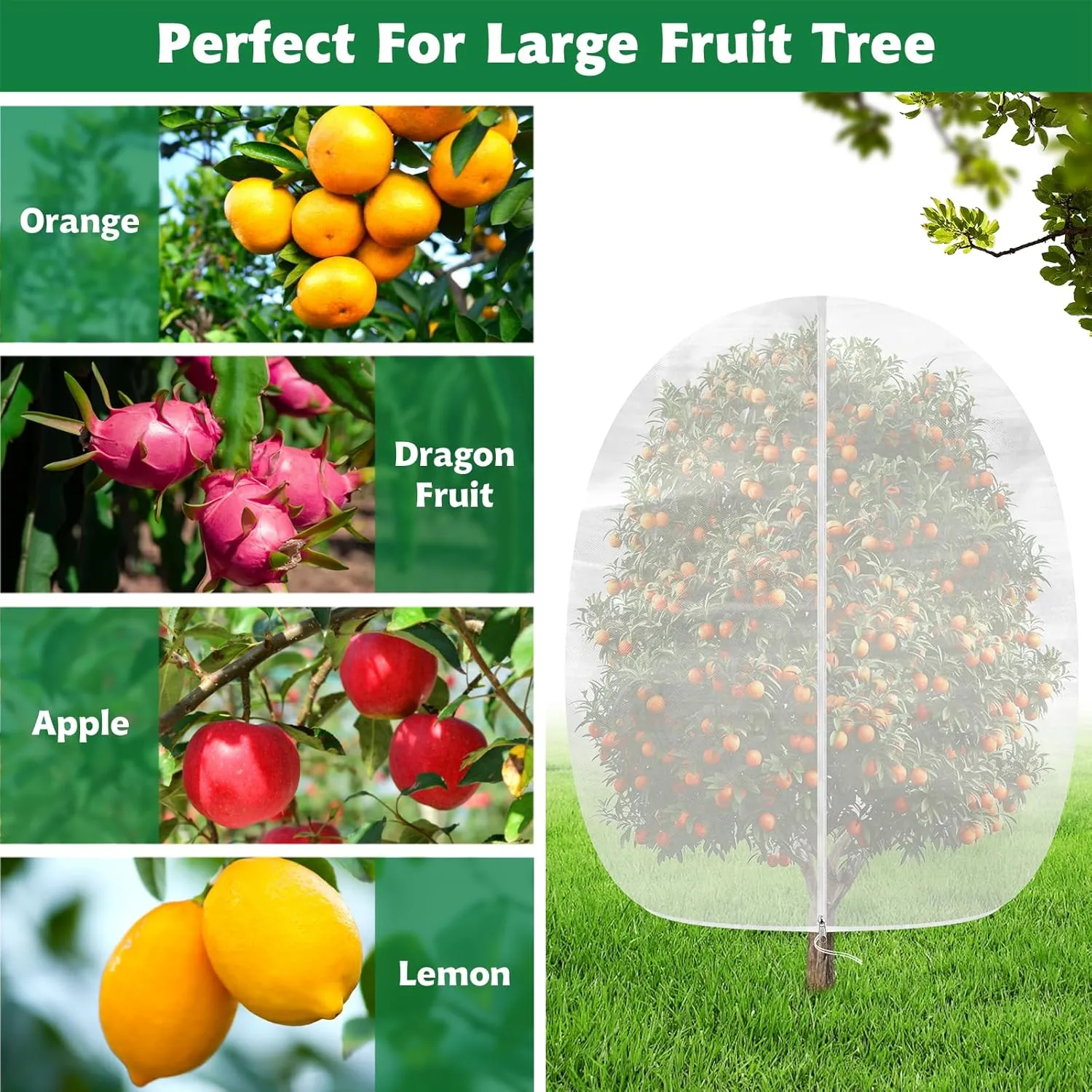 Evoio Bird Netting for Garden Plant Fruit Tree Protection Large Blueberry Bushes Netting Covers Bags with Zipper, 4 x 5 ft Shrubs Bush Tomato Strawberry Berry Barrier Mesh Cover Net Protector (2 Pcs)