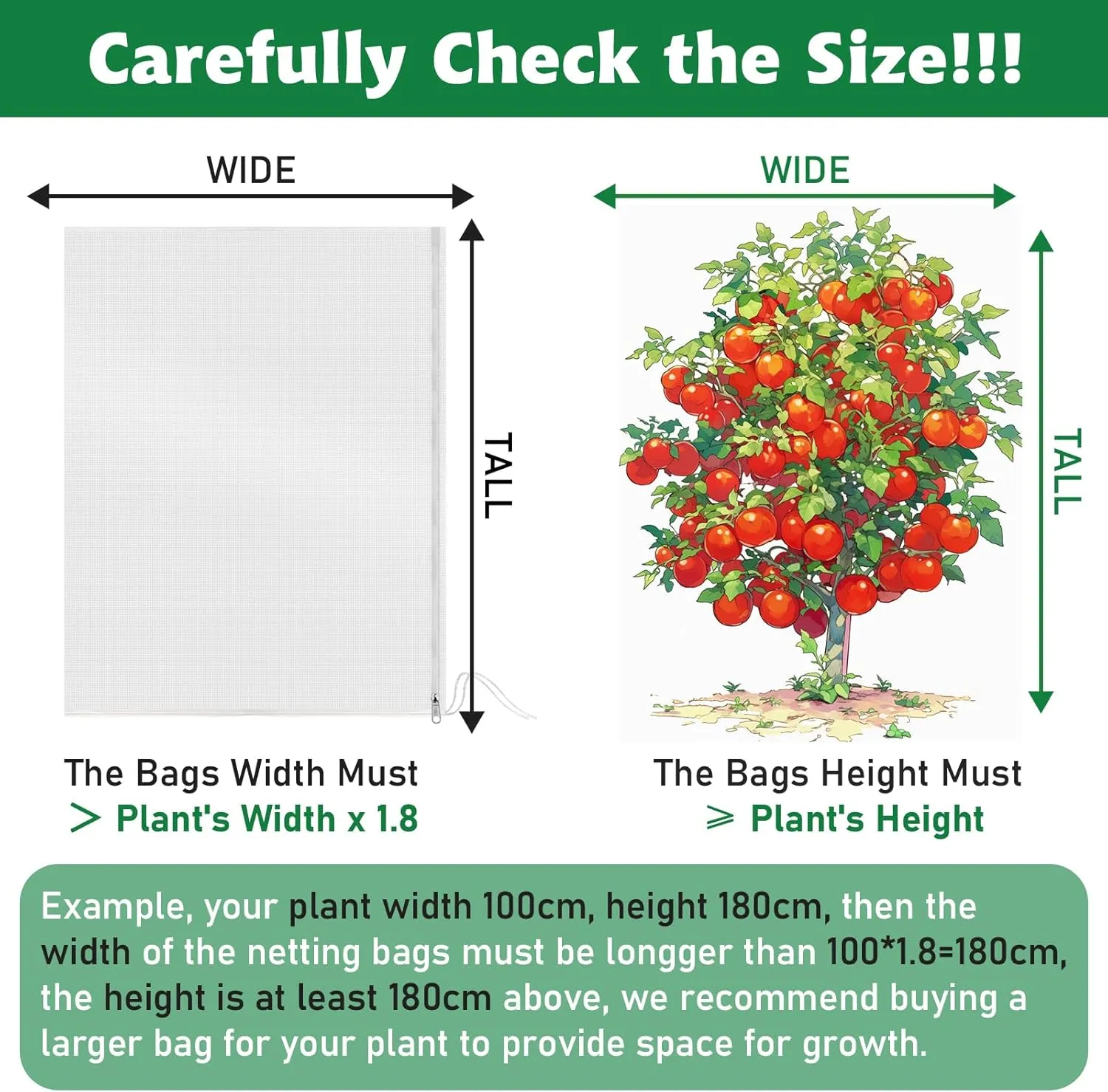Evoio Bird Netting for Garden Plant Fruit Tree Protection Large Blueberry Bushes Netting Covers Bags with Zipper, 4 x 5 ft Shrubs Bush Tomato Strawberry Berry Barrier Mesh Cover Net Protector (2 Pcs)