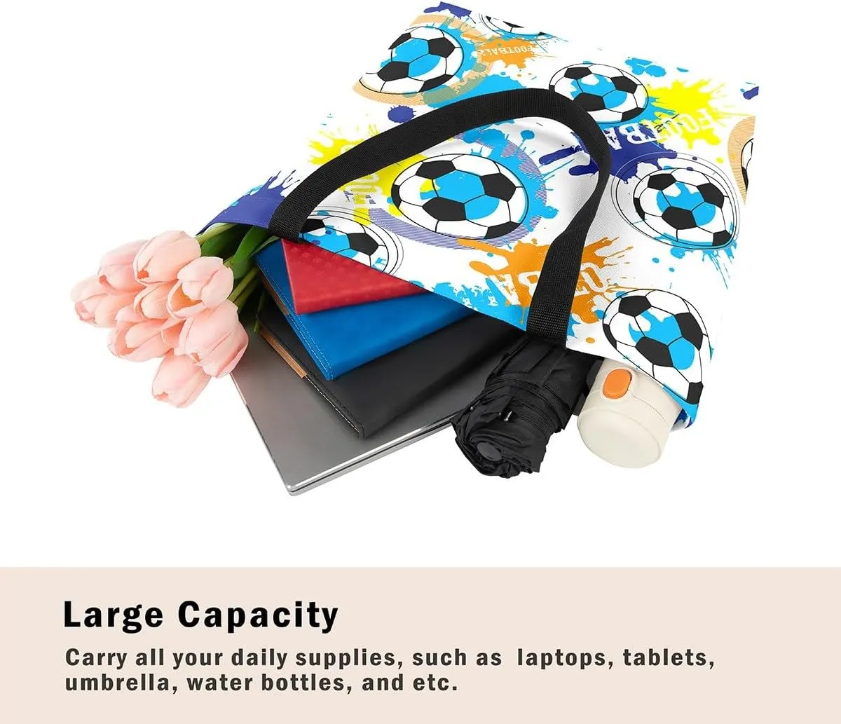 Excavator Canvas Tote Bag Construction Travel Shopping Bag,Cartoon Bear Car Vehicles Dump Truck Handbag