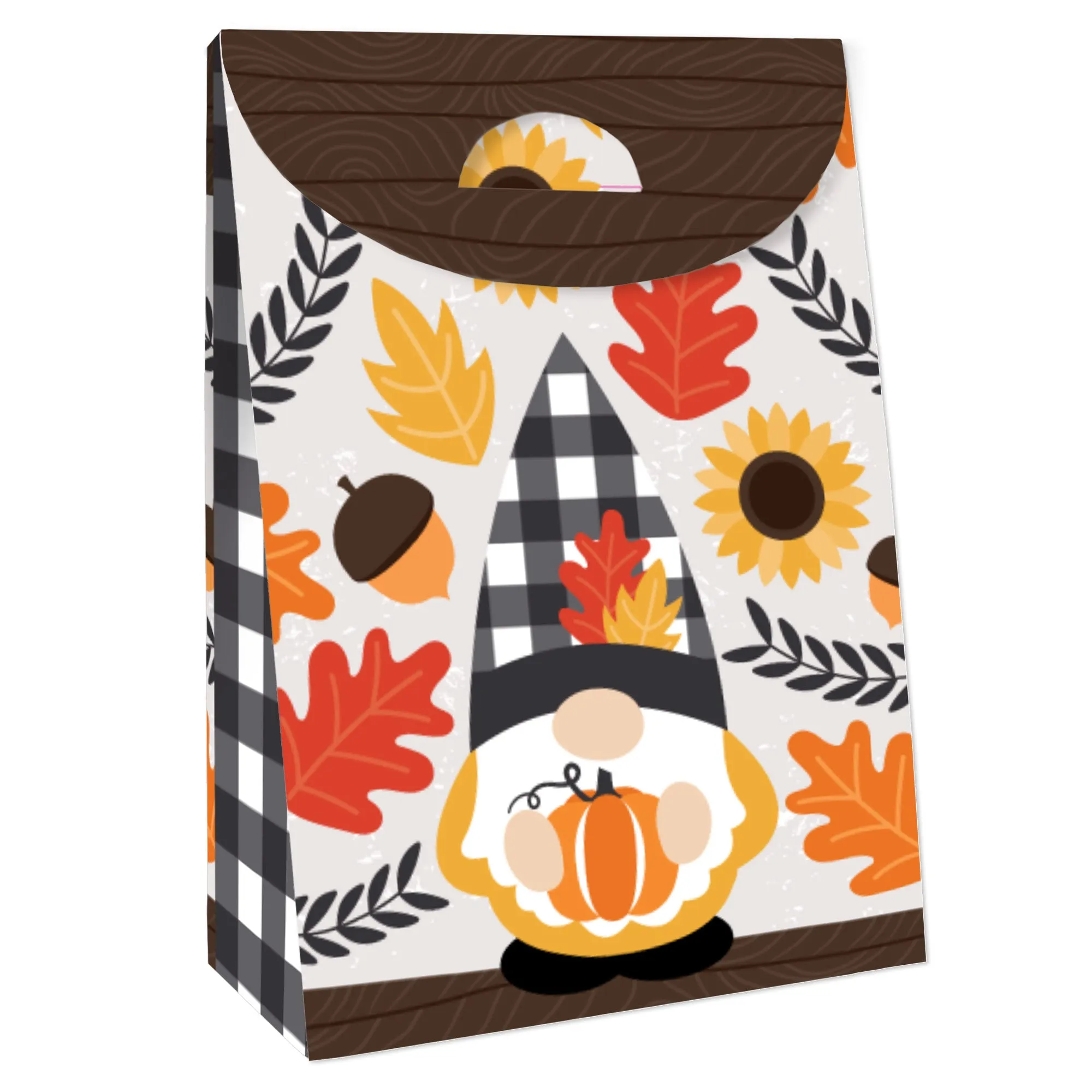 Fall Gnomes - Autumn Harvest Gift Favor Bags - Party Goodie Boxes - Set of 12