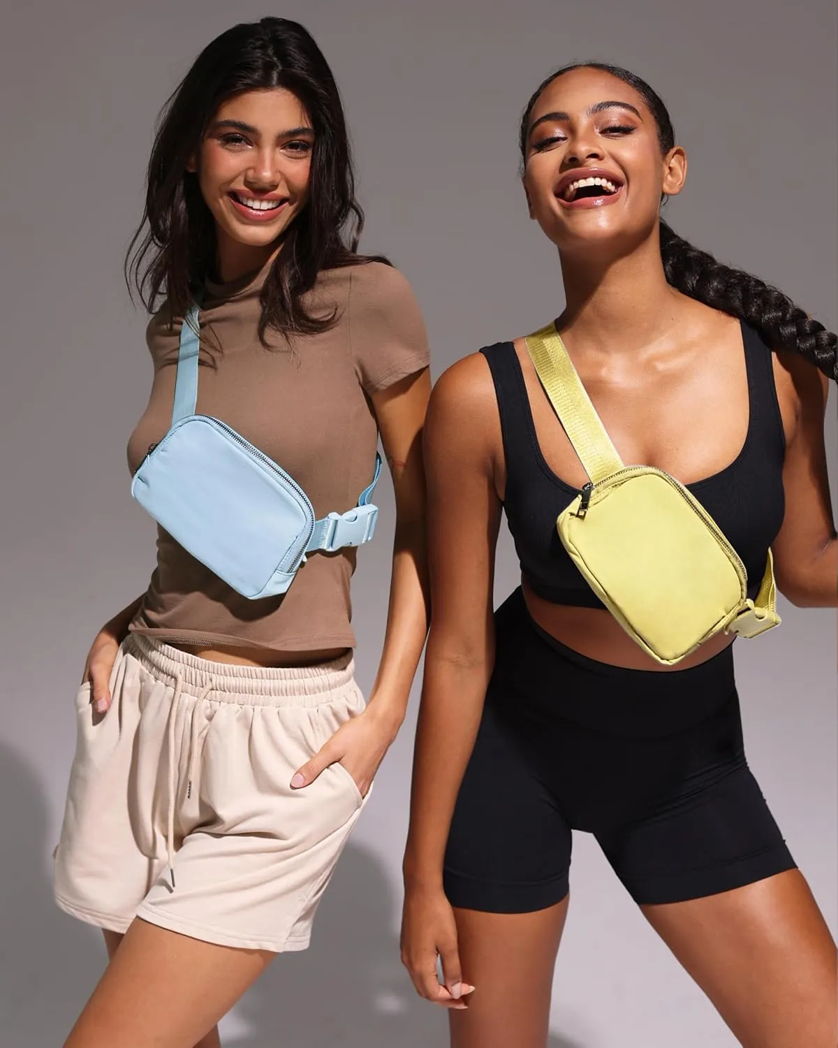 Fanny Pack Cross Body Bag Small Crossbody Bags for Women Men Trendy Nylon Waterproof Mini Purse Travel Running Belt Bag Lulu Dupes Bum Hip Chest Waist Pack Side Bag Must Have Fuchsia