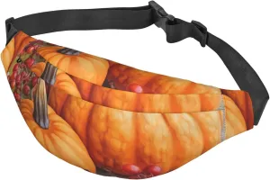 Fanny Pack for Men Women Waist Bag Adjustable Waist Pack Crossbody Belt Bag Harvest Fruits Pumpkin Bum Bag