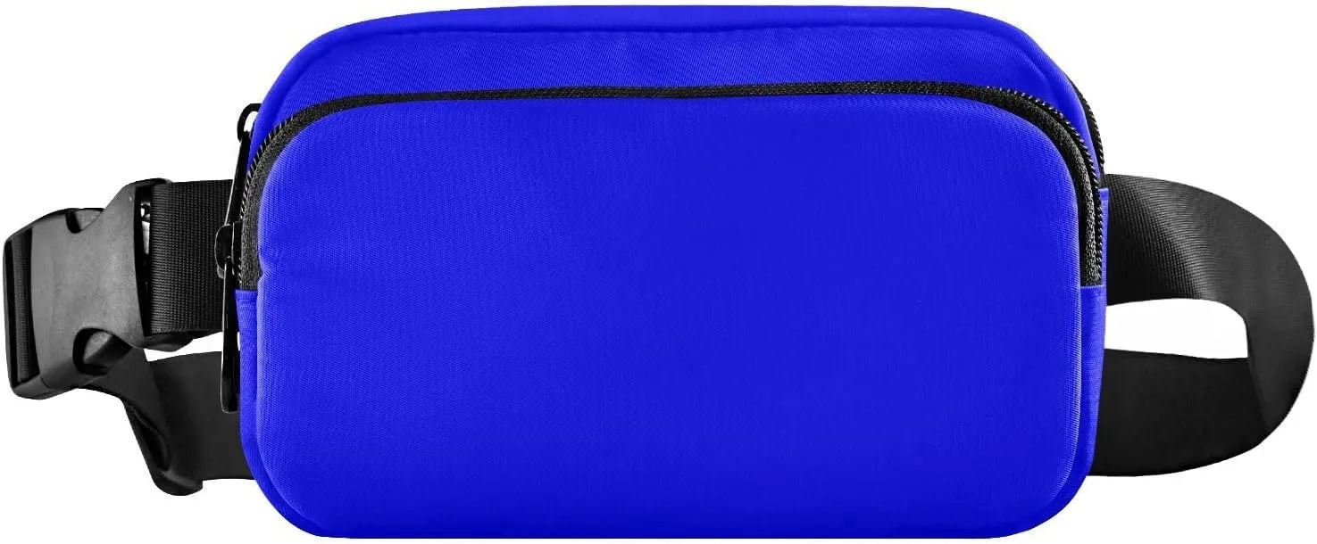 Fanny Pack for Women Men with Zipper Blue Fashion Waist Pack, Small Cross Body bags for Running,Hiking,Cycling,Travel 20804