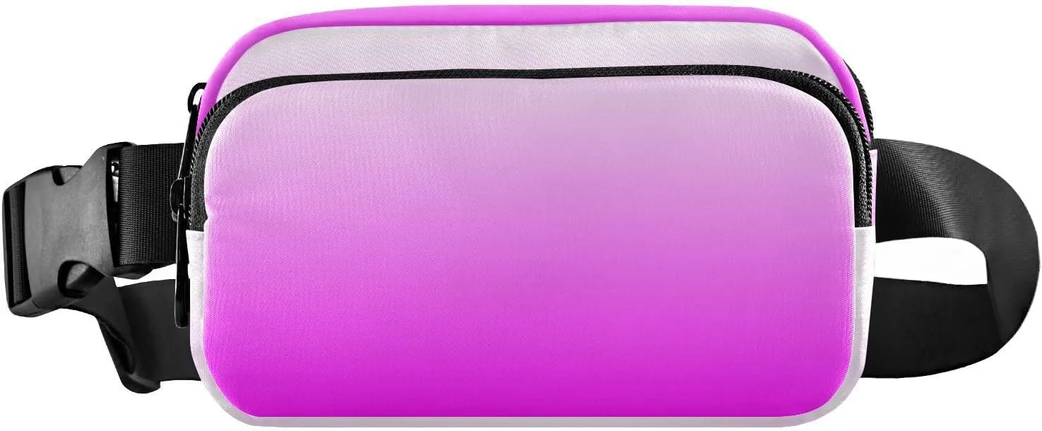 Fanny Pack for Women Men with Zipper Bright Purple Fashion Waist Pack, Small Cross Body bags for Running,Hiking,Cycling,Travel 20805-1