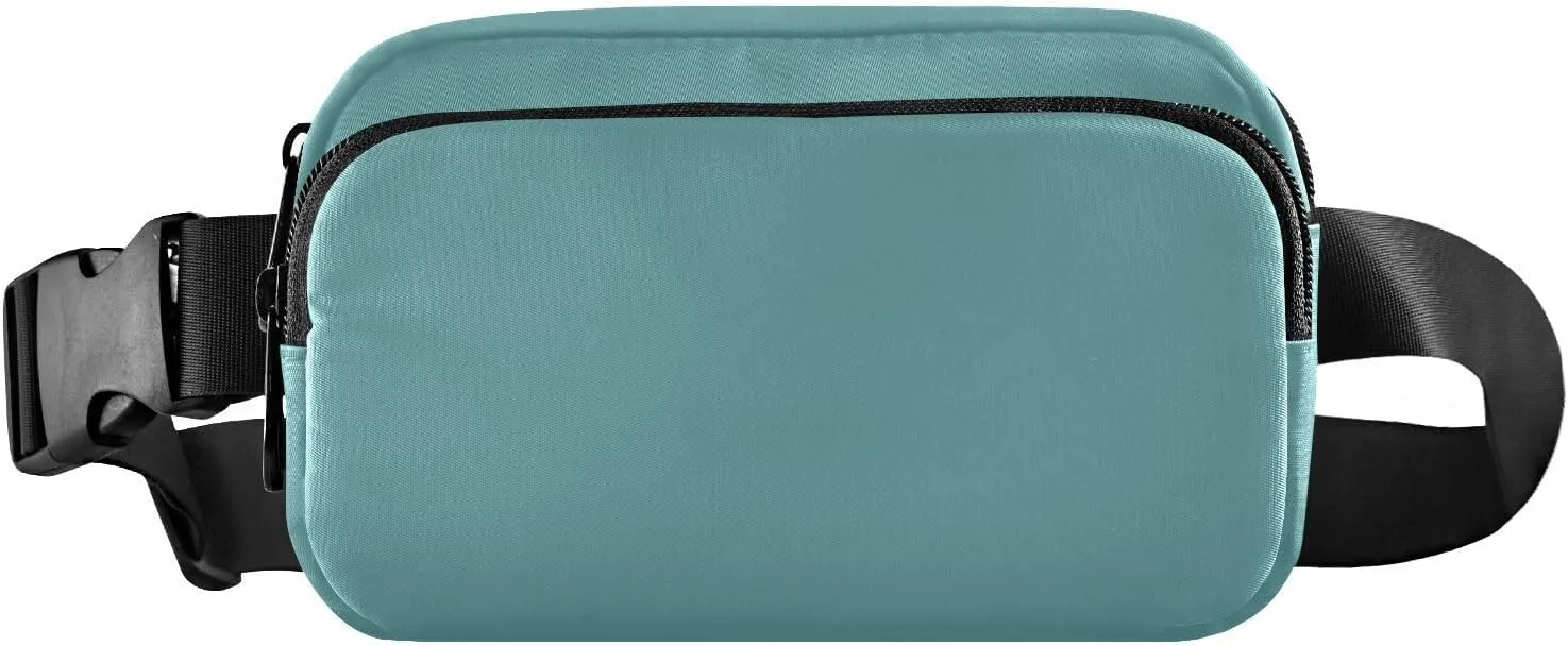 Fanny Pack for Women Men with Zipper Cadetblue Fashion Waist Pack, Small Cross Body bags for Running,Hiking,Cycling,Travel 20849