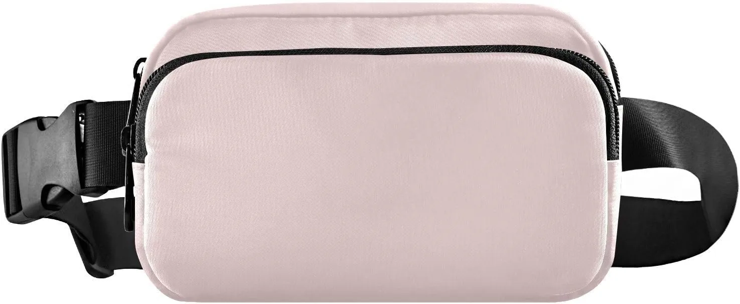 Fanny Pack for Women Men with Zipper Misty Rose Fashion Waist Pack, Small Cross Body bags for Running,Hiking,Cycling,Travel 20818