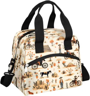 Farmers Harvest Lunch Bag Reusable Lunch Tote Bag Farmland Insulated Thermal Cooler Lunch Box Leakproof Meal Prep Lunch Bags for Women Men Work Beach Travel Outdoor Picnic
