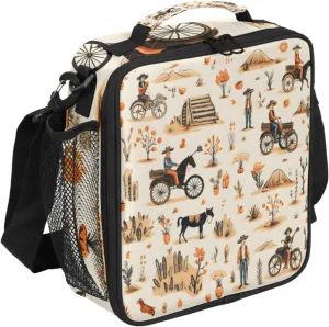 Farmers Harvest Lunch Bags for Women Men Farmland Insulated Lunch Box Lunchbox Cooler Tote Bag Shoulder Strap Reusable Lunchbag for Work Travel Picnic