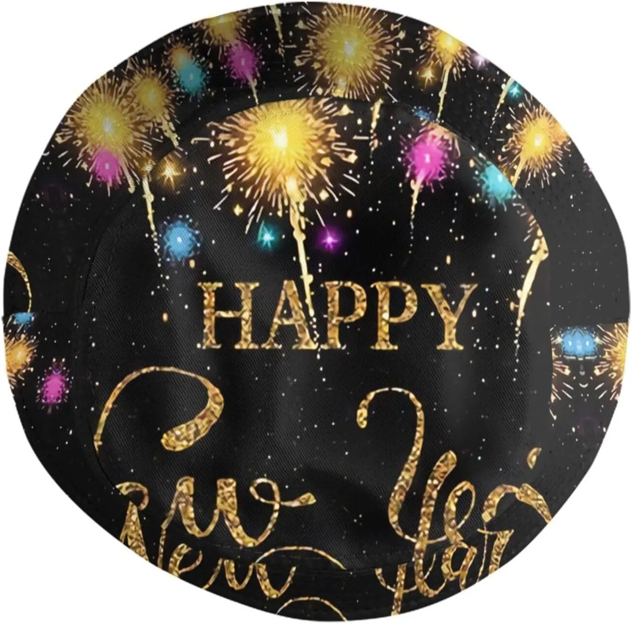 Fashion Happy New Year Bucket Hat for Men and Women Packable Sun Cap Happy New Years Xmas Fisherman Hat